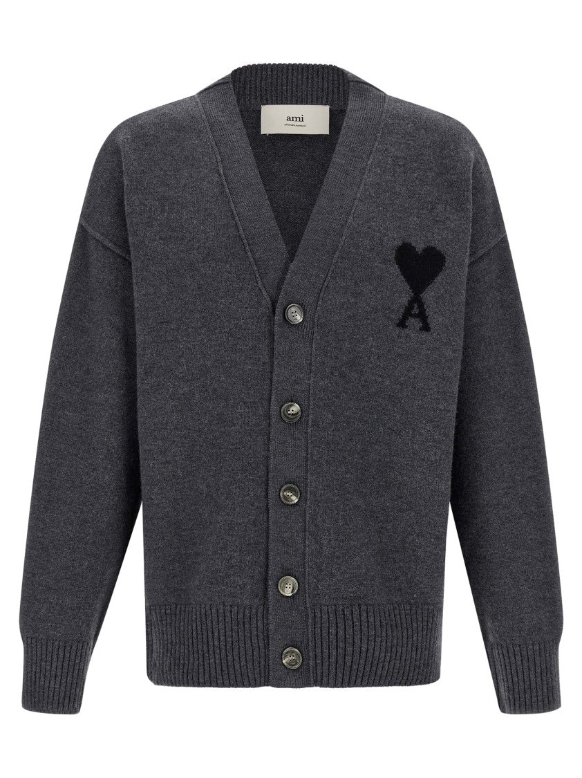 Ami Comfort Fit Virgin Wool Cardigan