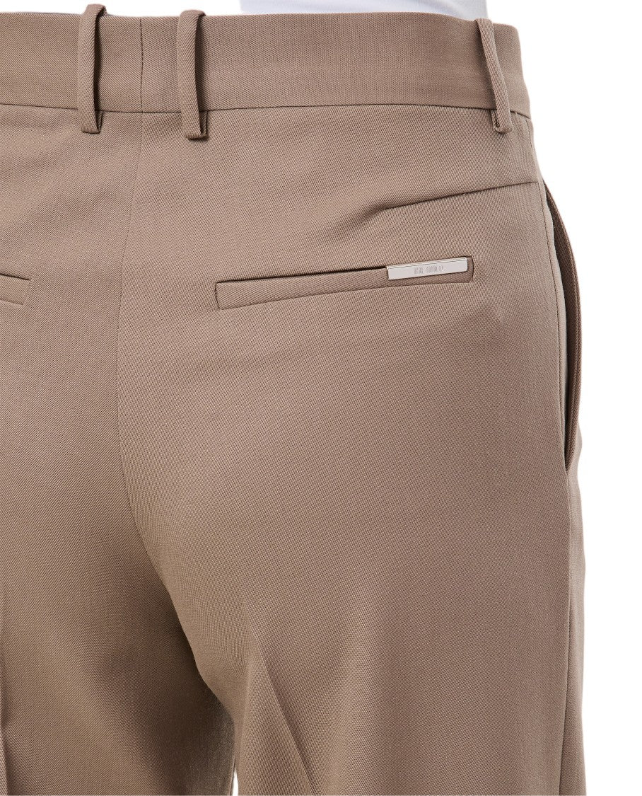 The Attico Tailored Wide-Leg Gabardine Trousers With Metal Detail