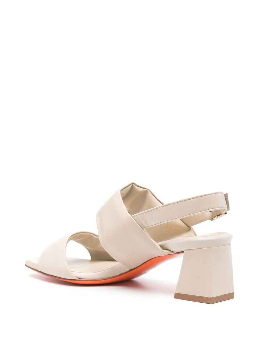 Santoni Open Back Beige Pumps