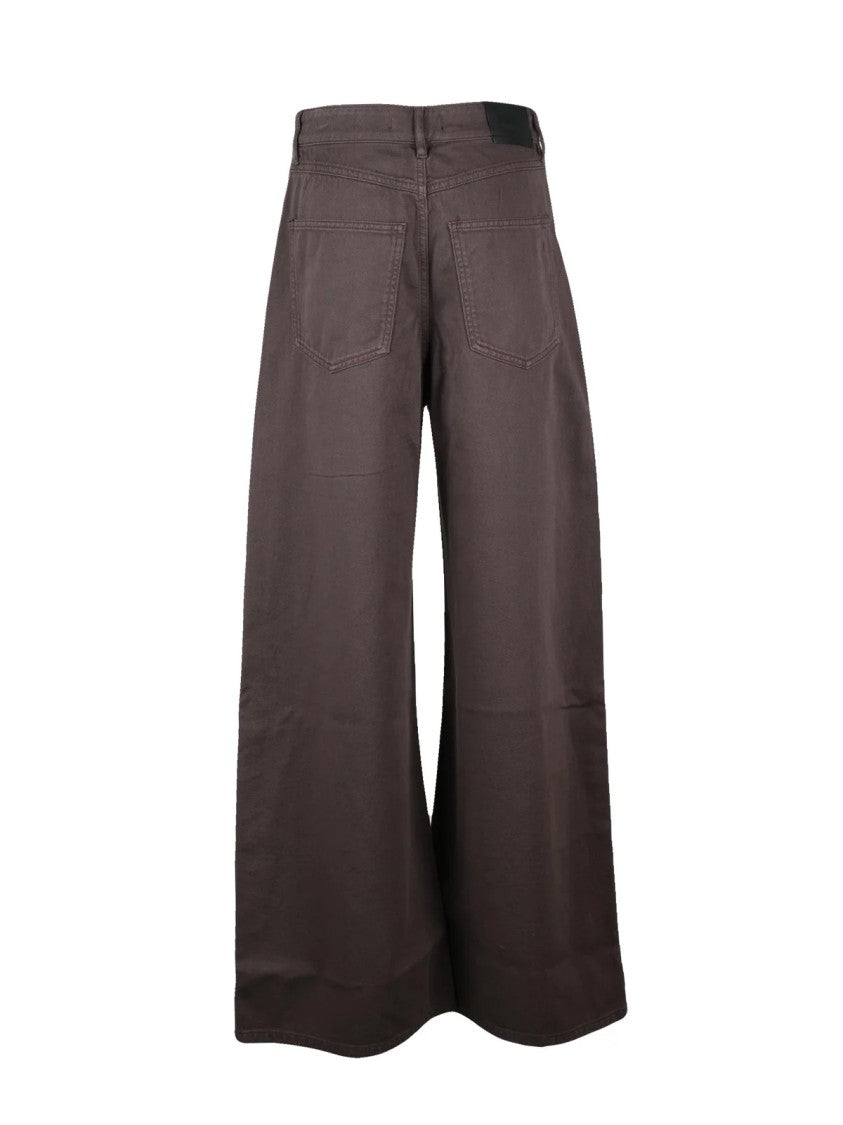 Sportmax Brown Cotton Palazzo Jeans