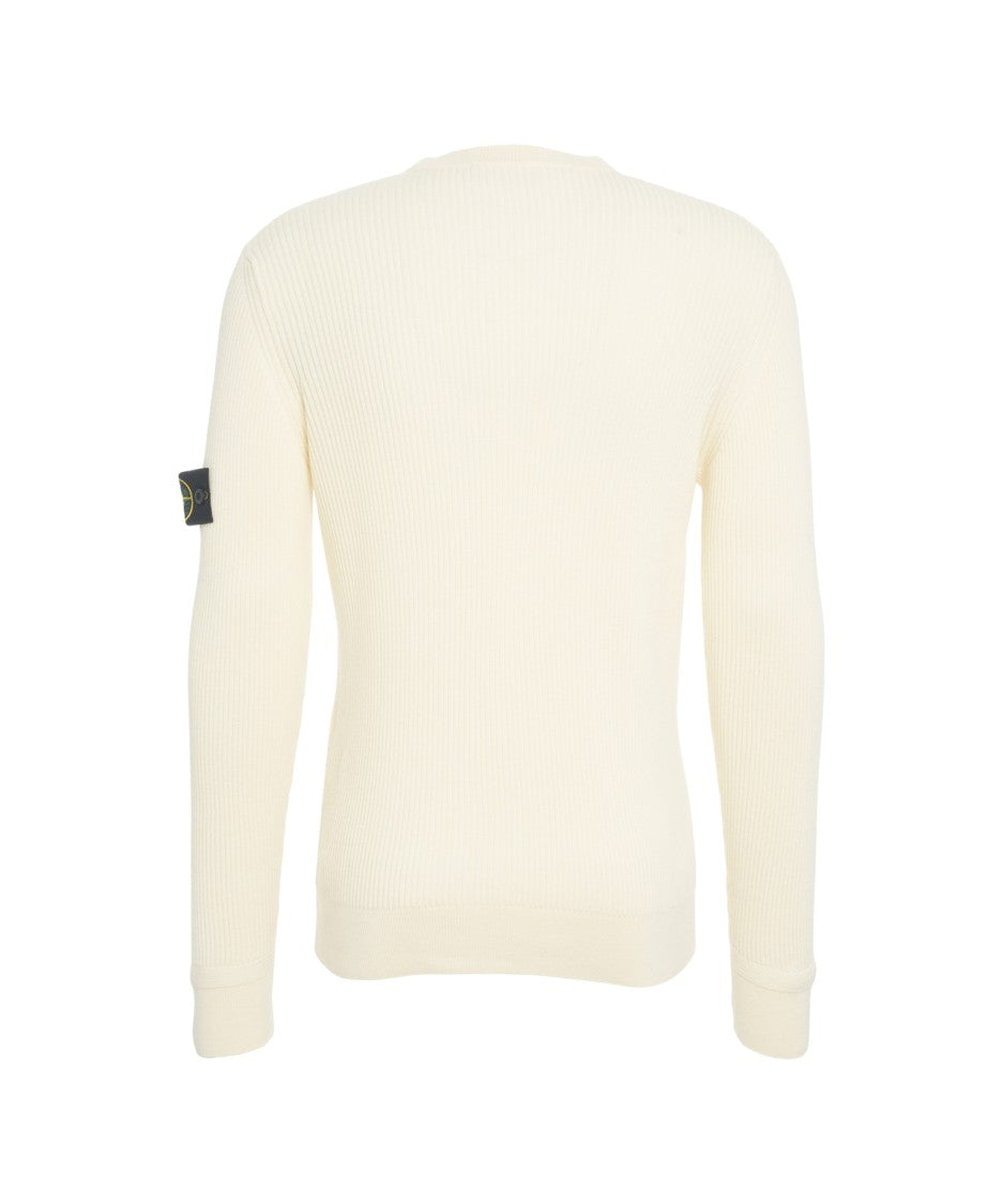 Stone Island Ribbed Sweater With Logo