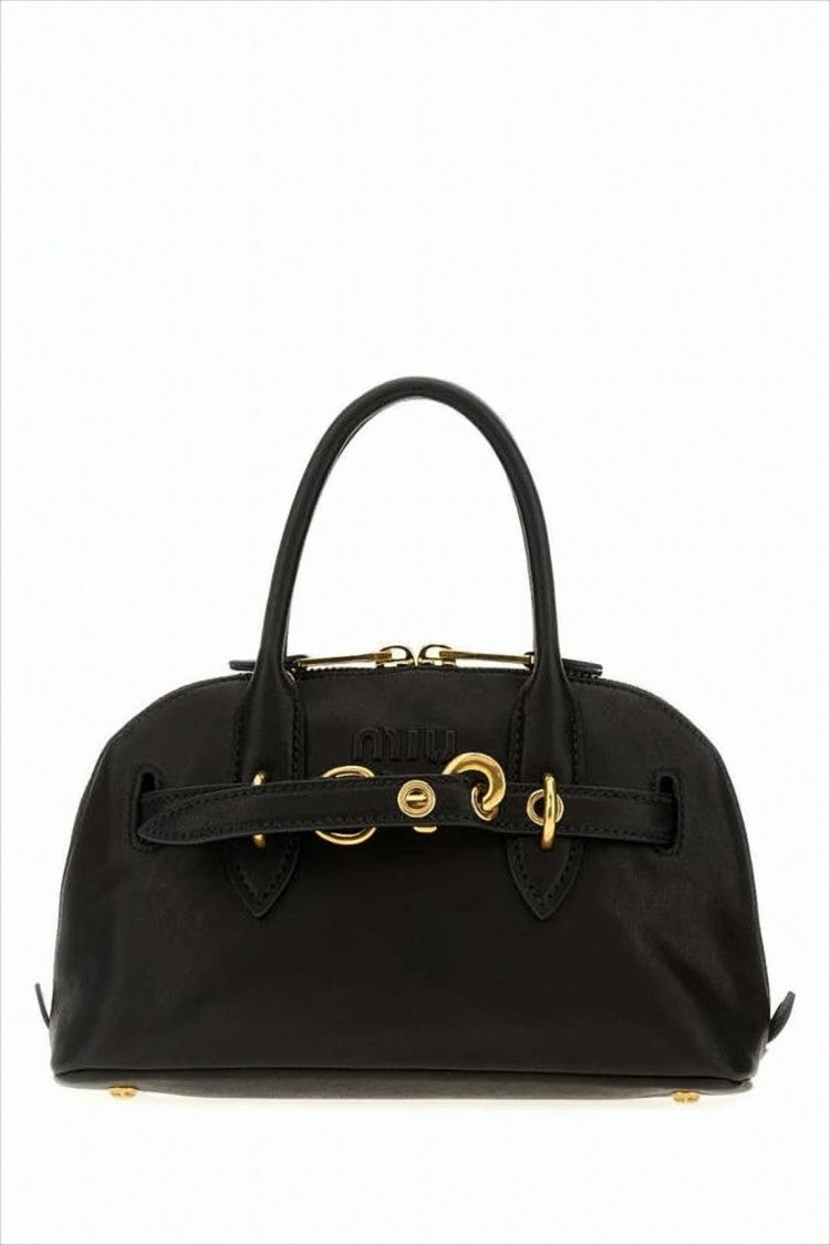 Miu Miu Structured Black Lambskin Crossbody Bag