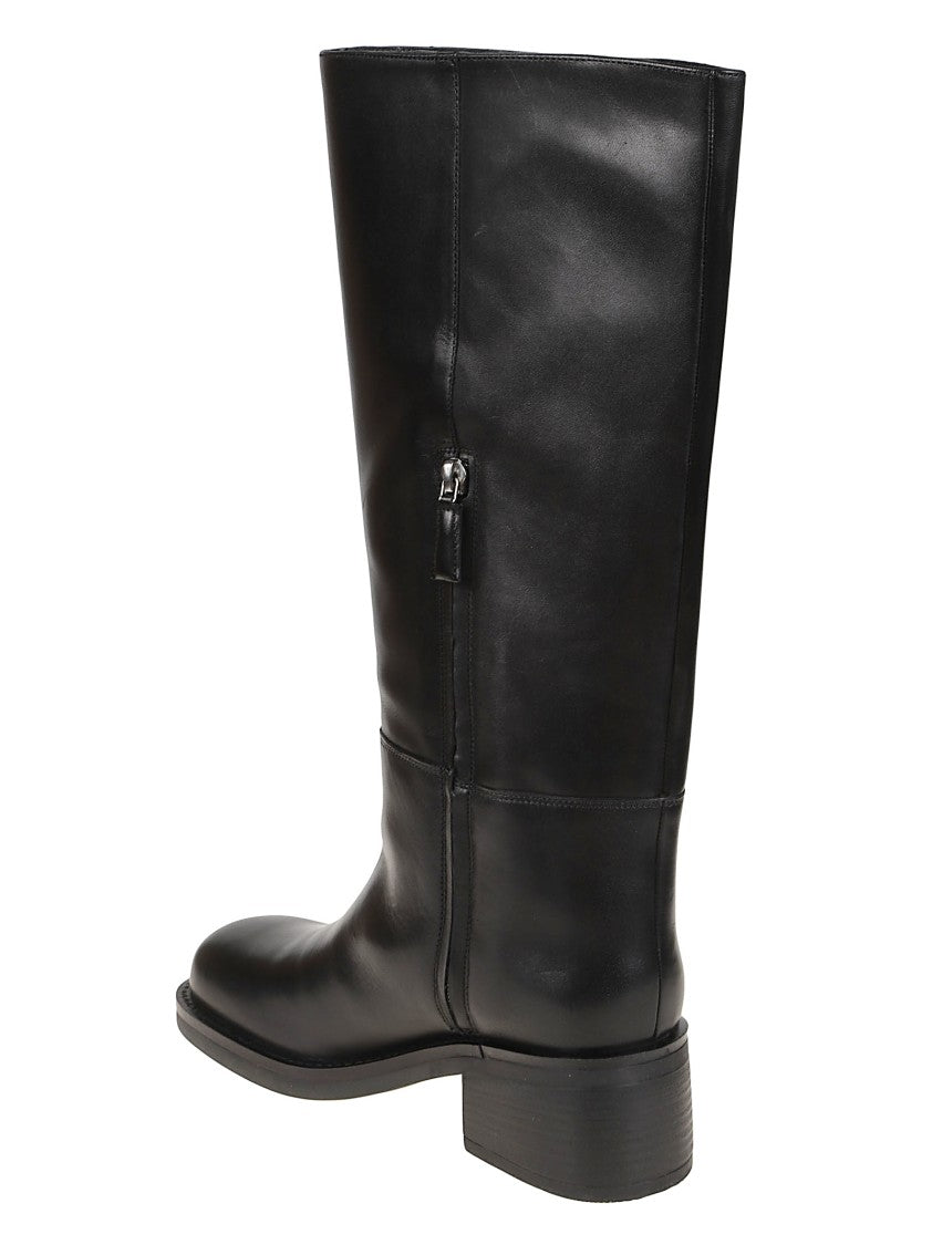 Patrizia Pepe Daily Square Calf Leather Mid-Calf Boots