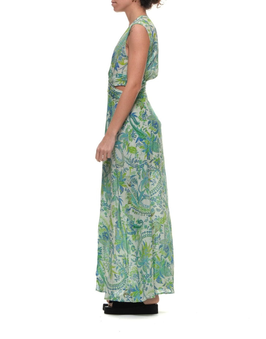 Hanami D'or Silk Crepe Dress With Embossed Crisscross