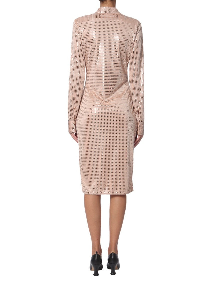 Bottega Veneta Front Button Closure Shirt Dress With Classic Collar