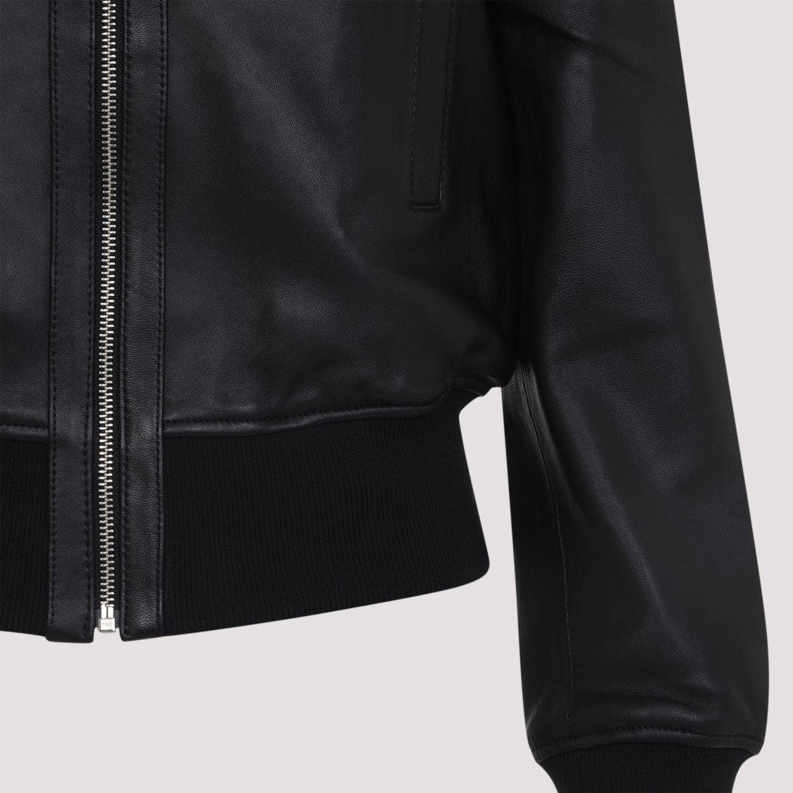 The Frankie Shop Luxe Black Leather Jacket