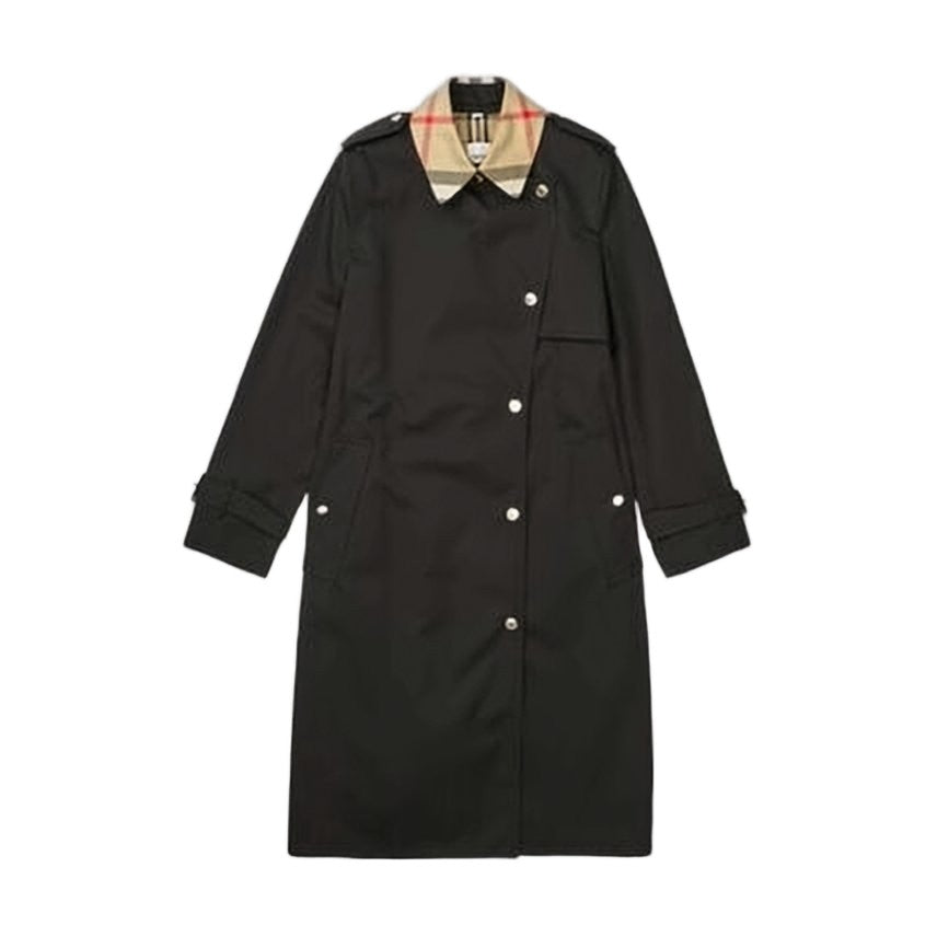 Engineered Garments Tailored Trench Coat With Distinctive Plaid Collar