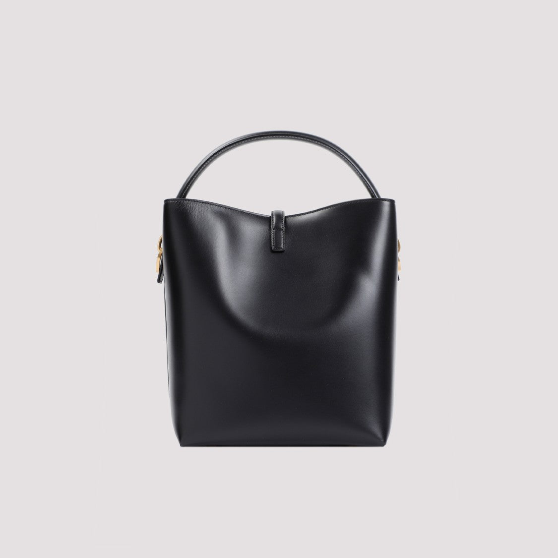 Saint Laurent Structured Black Calf Leather Handbag