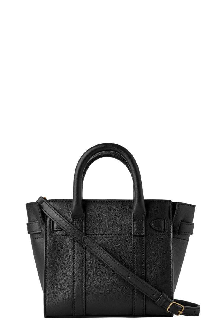 Mulberry Black Micro Zipped Bayswater Lock Leather Shoulder Bag