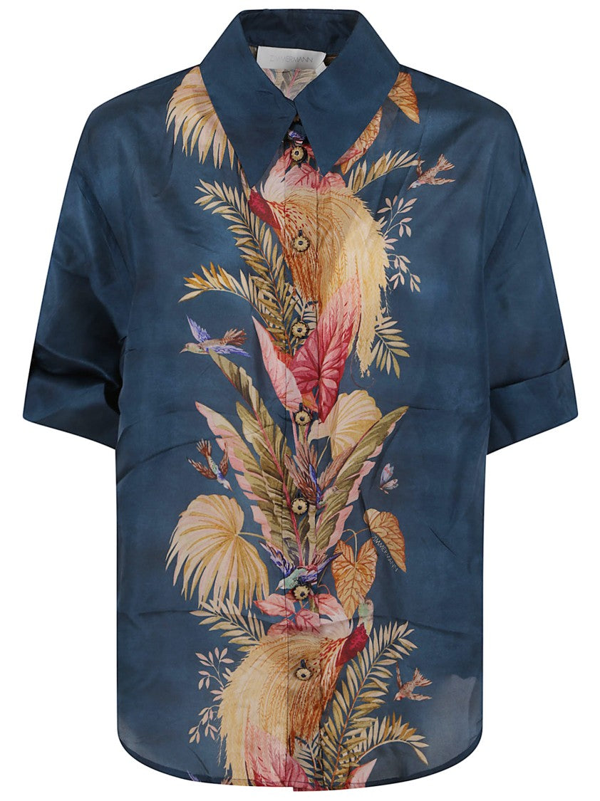 Zimmermann Silk Floral Print Shirt