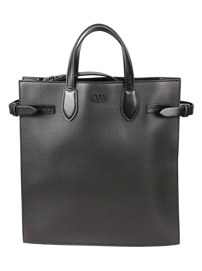 Valentino Garavani Rectangular Textured Leather Bag With Adjustable Straps