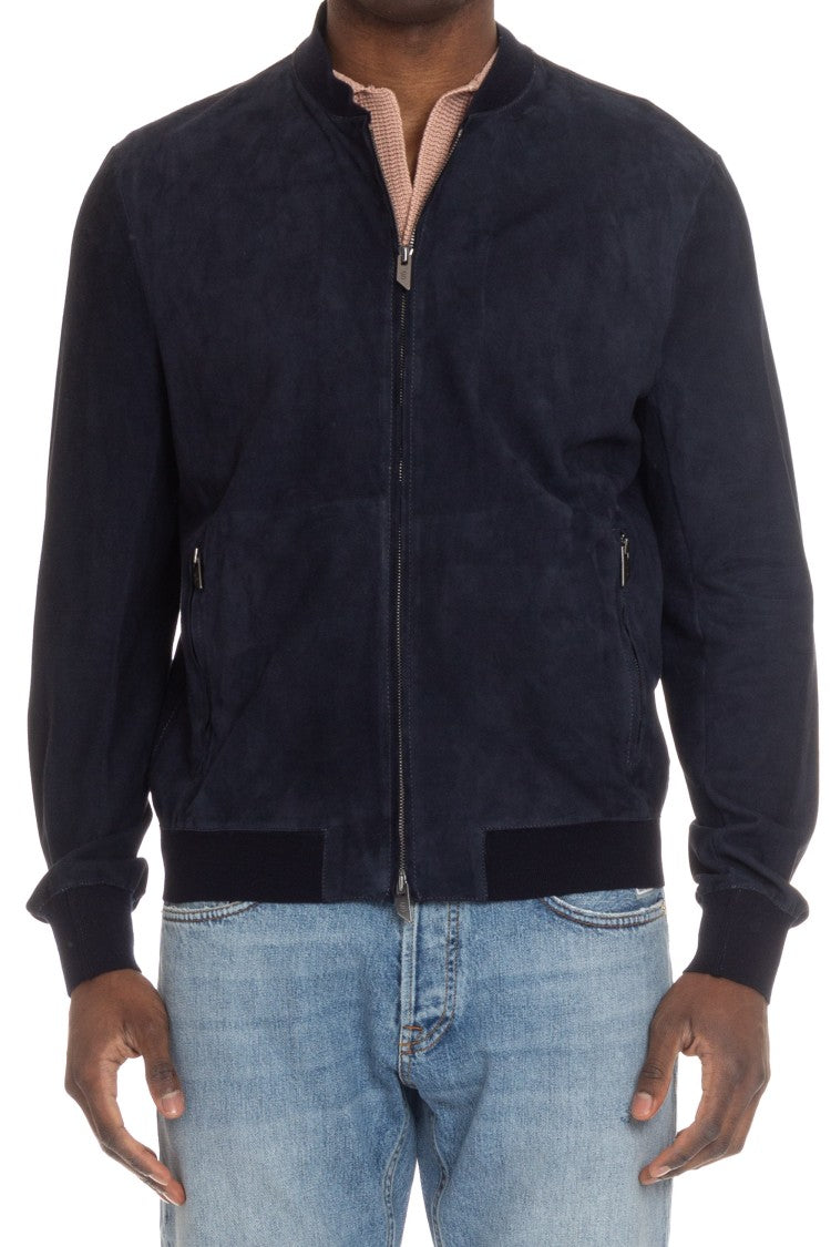 Salvatore Santoro Baseball Suede Bomber Jacket