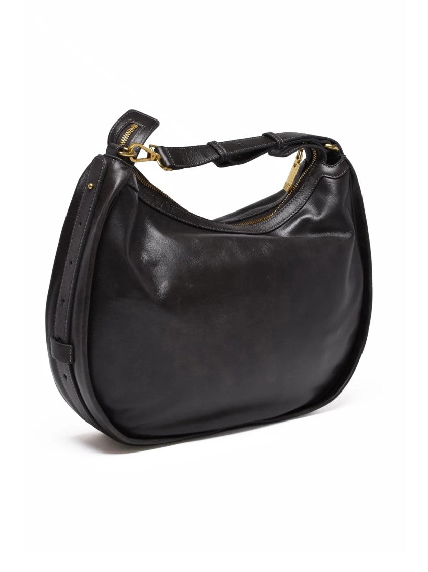 Ermanno Firenze Angelica Crescent Shoulder Bag With Zip Closure And Adjustable Strap