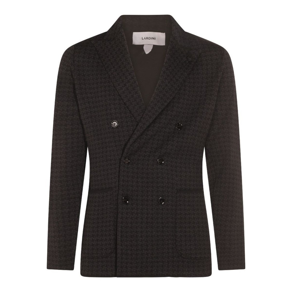 Lardini Double-Breasted Textured Houndstooth Blazer