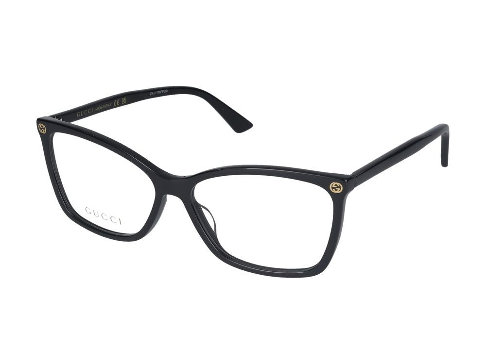 Gucci Oversized Square Frame Eyeglasses With Gold-Tone Accents