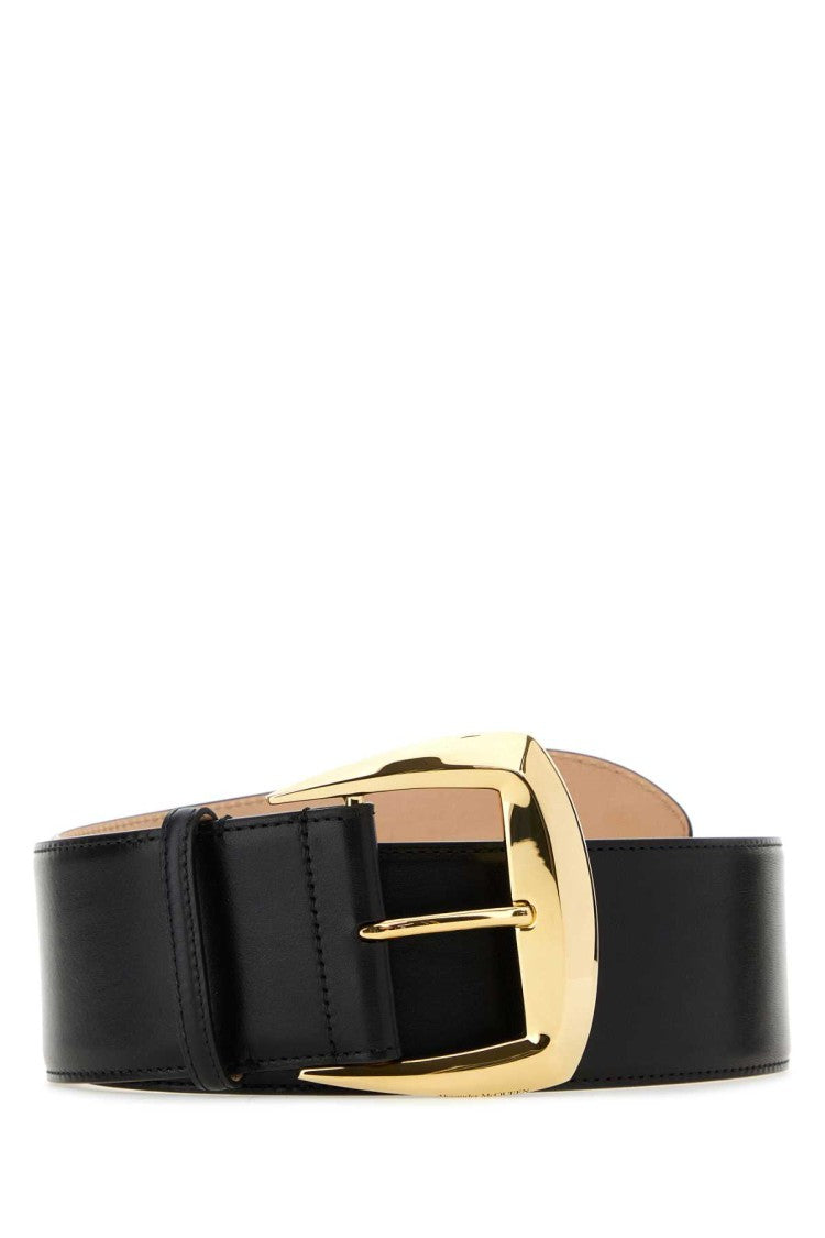 Alexander Mcqueen Black Leather Belt