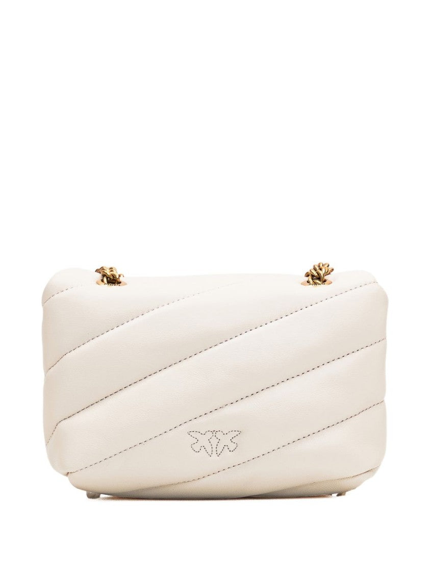Pinko Black Rectangular Quilted Bird Clasp Bag