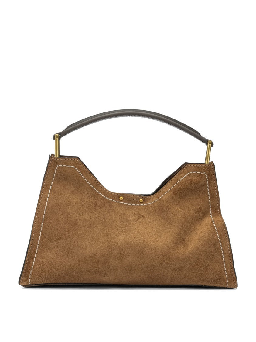 Gianni Chiarini Structured Suede Shoulder Bag With Detachable Strap
