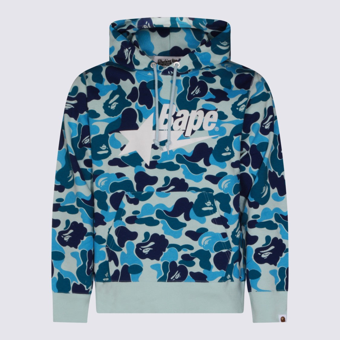 Bape Camo Print Hoodie With Graphic Logo And Front Pocket