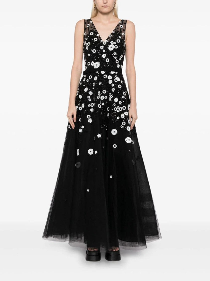 Saiid Kobeisy Tulle, Ankle Length Dress With Dotted Beading