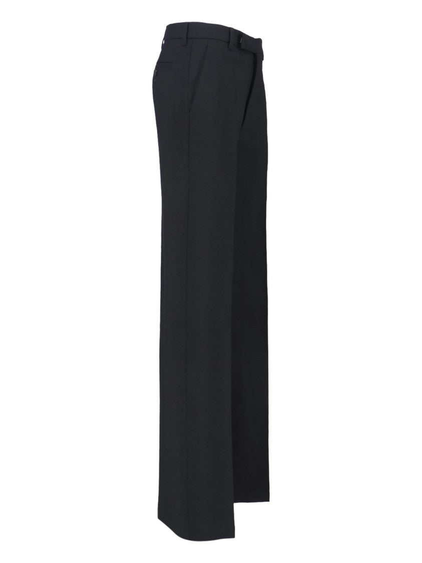 Rick Owens High-Waisted Pleated Trousers – Black