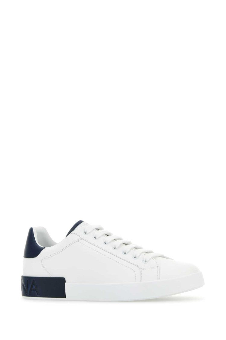 Dolce & Gabbana White Leather Portofino Sneakers