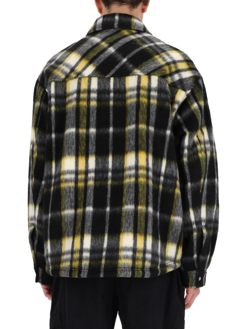 Represent Textured Plaid Snap Button Overshirt