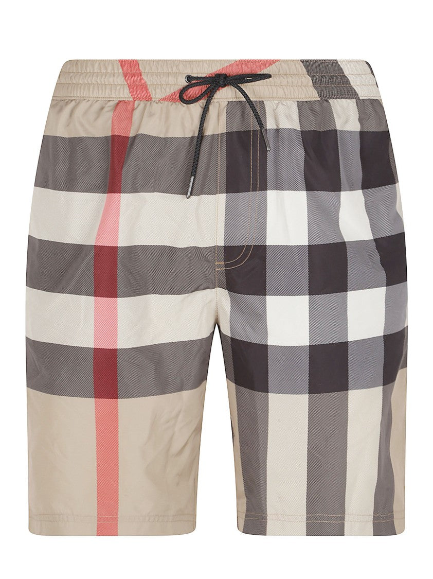 Burberry Checkered Beige And Black Shorts