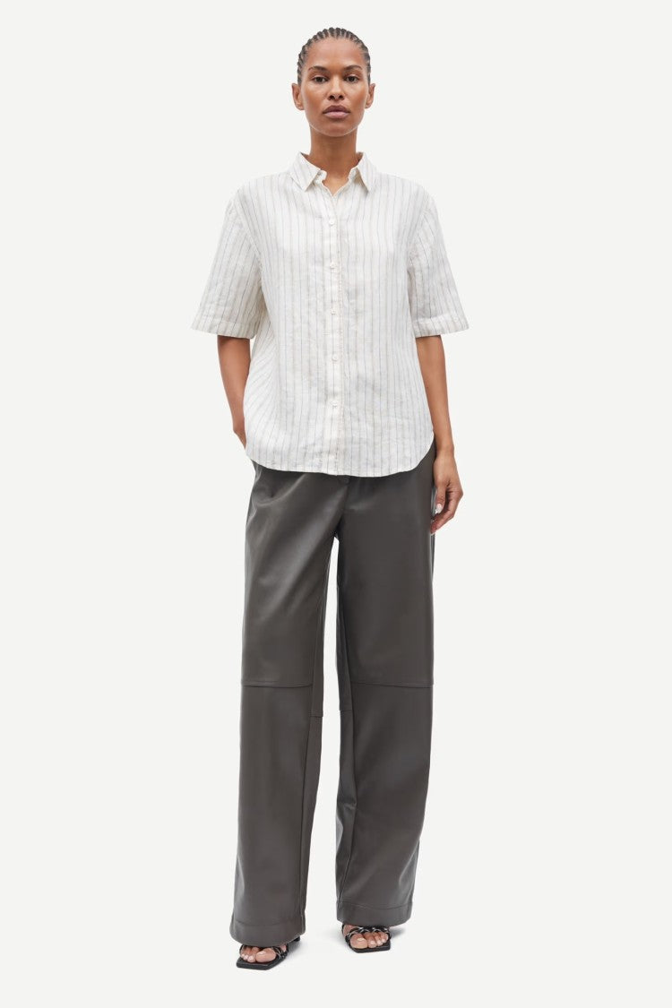 Samsoe Samsoe Loose Fit Grey Trousers With Elongated Leg