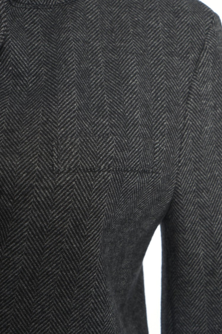Harris Wharf London Tailored Houndstooth Blazer With Two-Button Closure And Structured Silhouette
