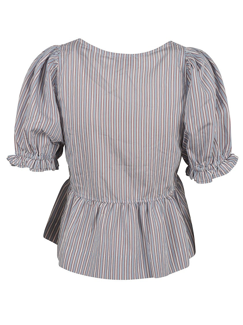 Ganni Fitted Peplum Hem Shirt