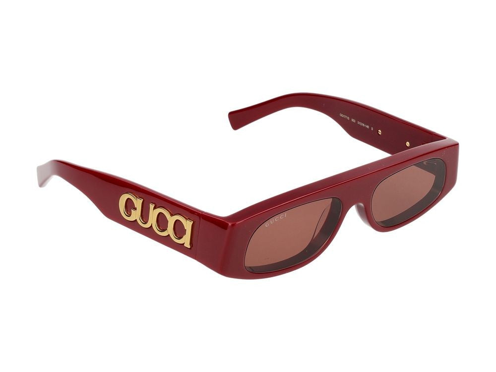 Gucci Burgundy Gg1771s Acetate Rectangular Sunglasses