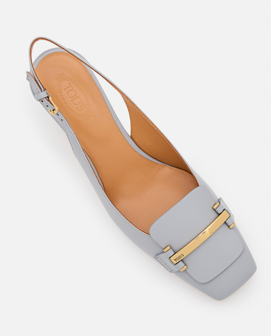 Tod's Slingback T50 Light Blue Slingback Heels