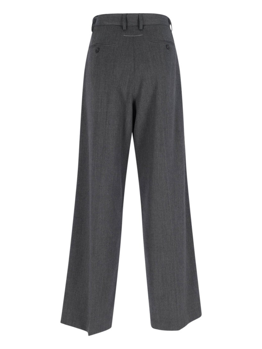 Mm6 By Maison Margiela High-Waisted Tailored Pants With Wide Leg