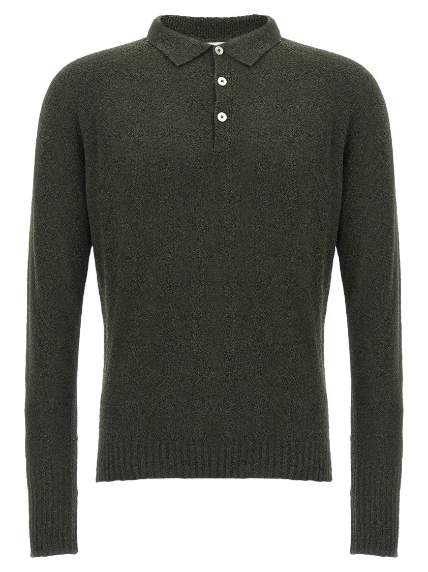 Ma'ry'ya Bouclé Cotton Polo Shirt