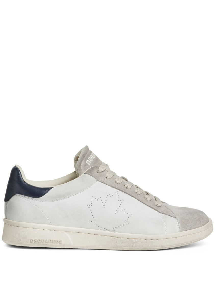 Dsquared2 White Sneakers With Maple Leaf Detail