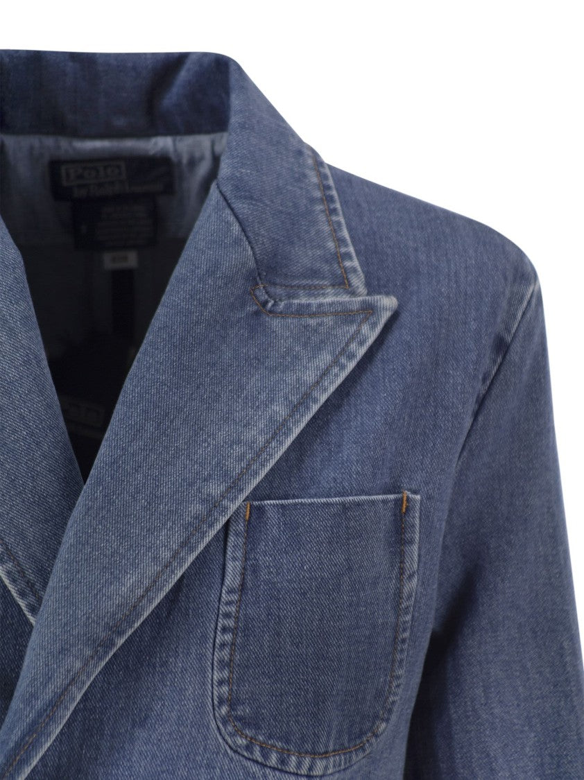Polo Ralph Lauren Double-Breasted Cotton Chambray Blazer