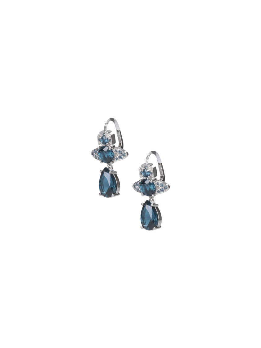 Vivienne Westwood Ismene Silvered Brass Crystal Orb Drop Earrings