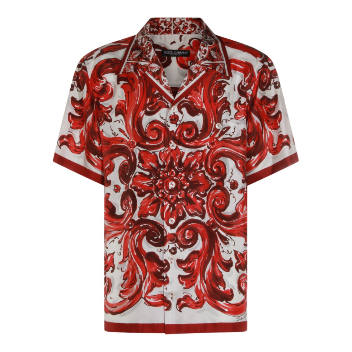 Dolce & Gabbana Baroque-Inspired Short-Sleeve Shirt