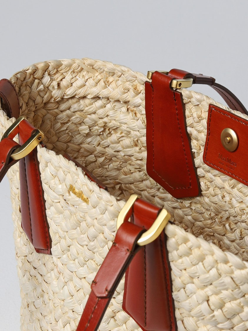 Max Mara Woven Straw Shoulder Bag
