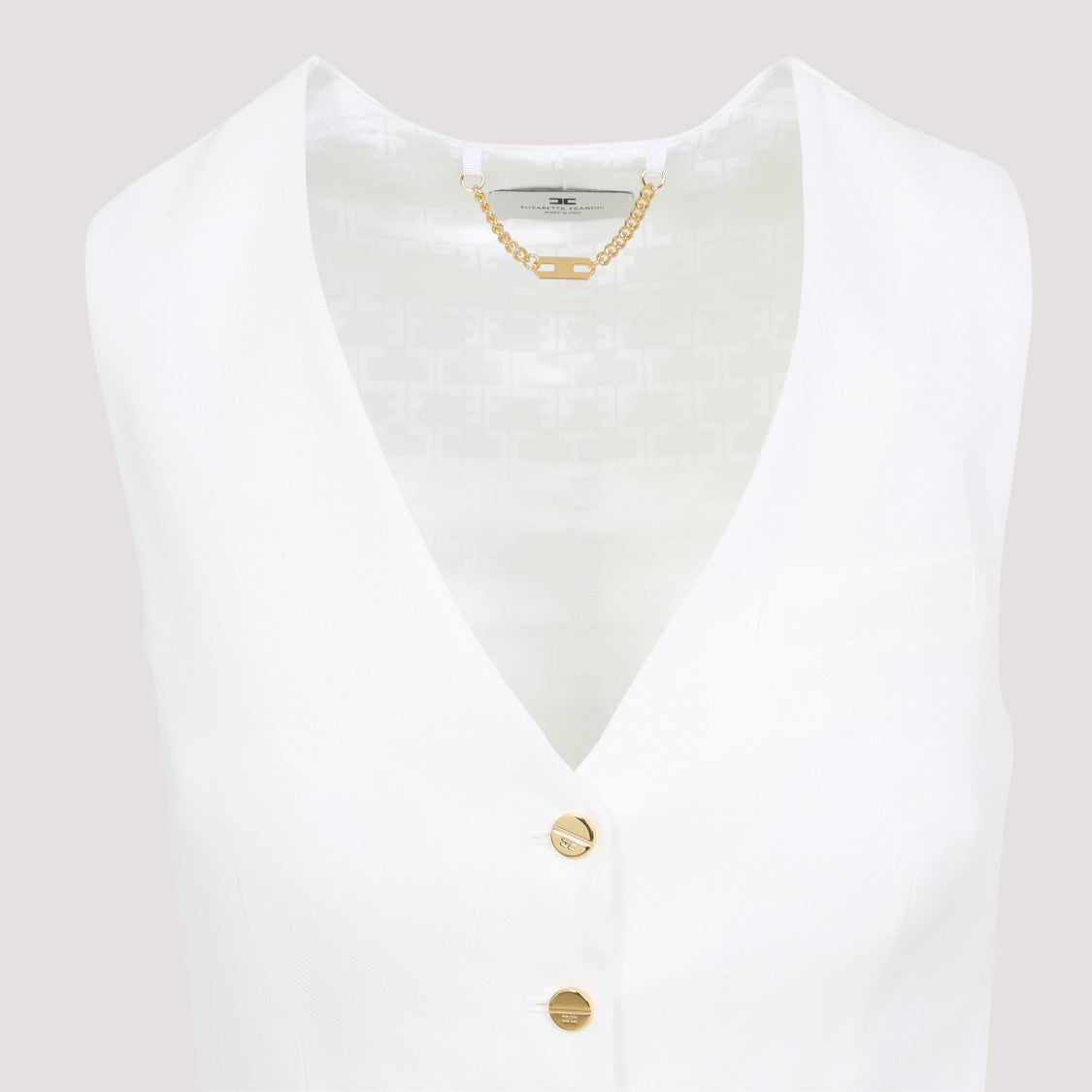 Elisabetta Franchi Linen Blend Waistcoat With Tailored Fit