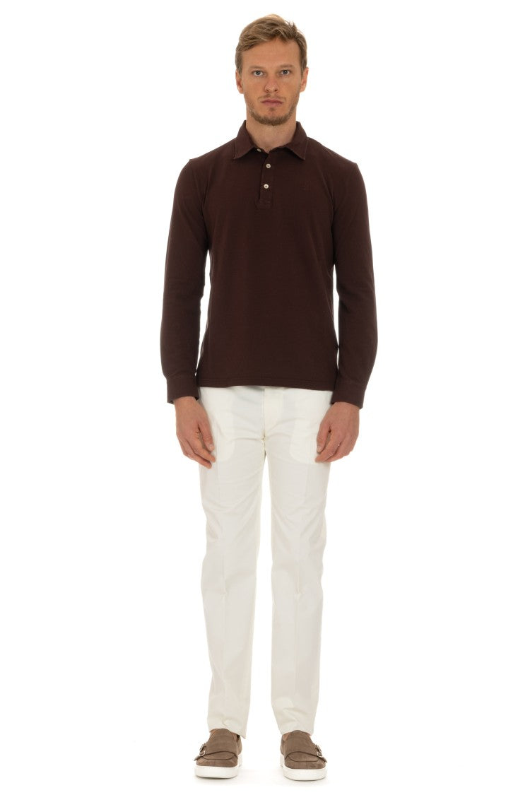 Ballantyne Cotton Piquet Long Sleeve Polo