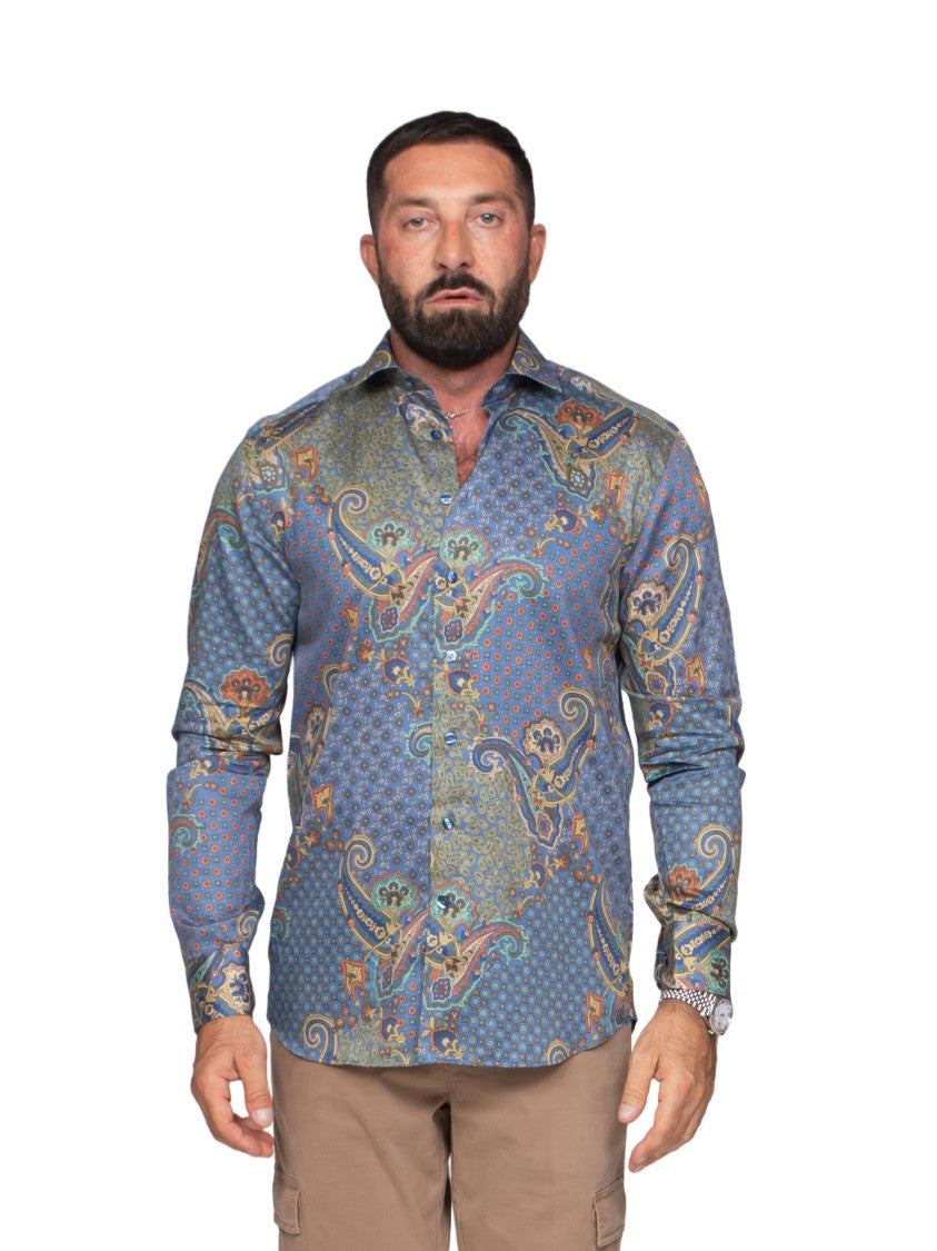 Etro Roma Paisley Geometric Long-Sleeve Shirt