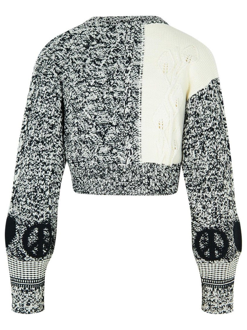 Moschino Jeans Patch' White Cotton Blend Sweater