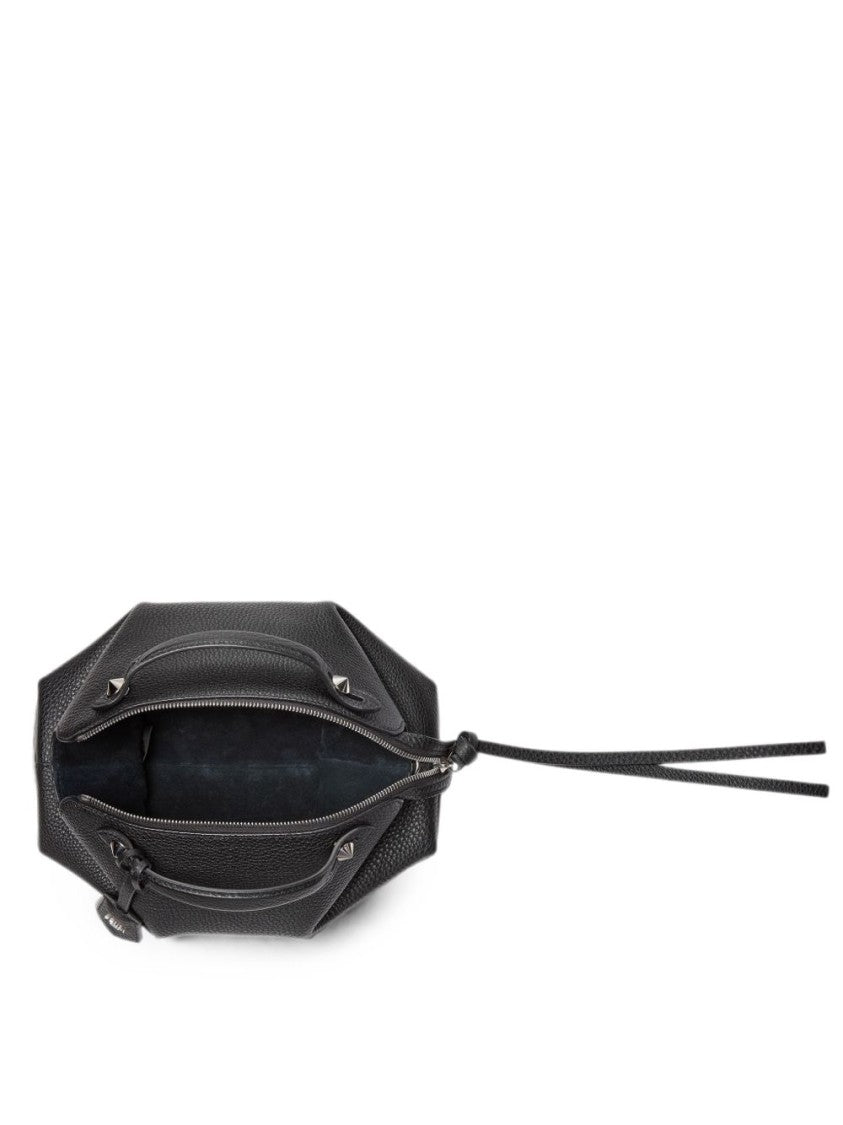 Fendi Black Pebbled Leather Detachable Strap Shoulder Bag