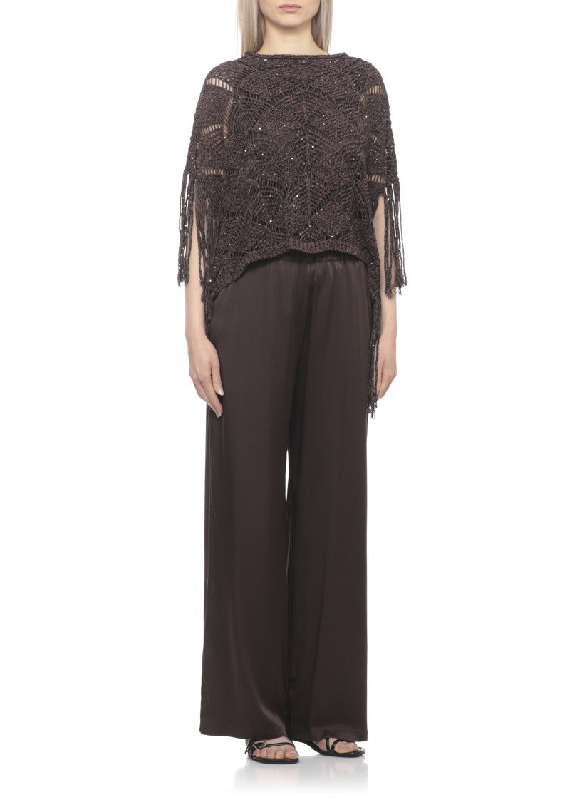 Antonelli Firenze Brown Brionia Sequined Cut-Out Sweater