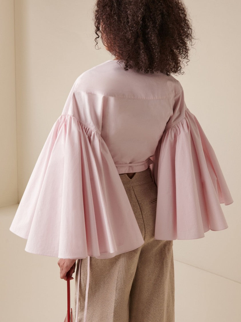 Jacquemus Pink Wrap Design Cotton Top