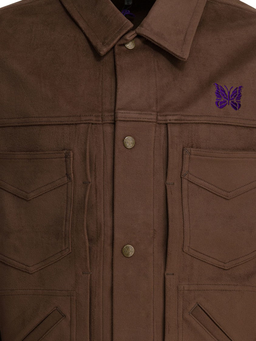 Needles Wide Silhouette Synthetic Suede Overshirt Jacket