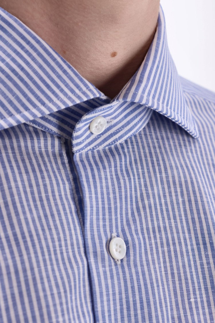 Barba Striped Cotton-Linen Tailored Shirt Cult Line