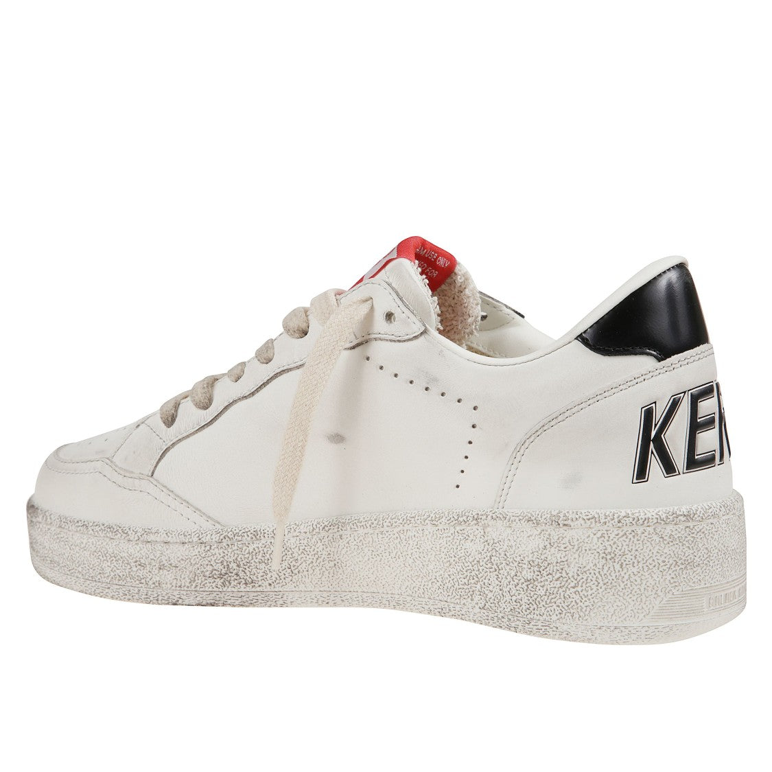 Golden Goose White Vintage Leather Sneakers With Leopard Star